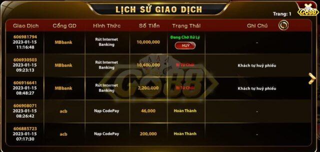 Nạp và Rút Tiền Go88